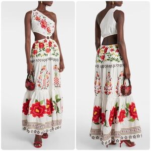 Farm Rio Carmina Floral Embroidered Maxi Dress